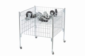 Kosz wsypowy mobilny typ "Promo"  80 cm x 80 cm x 80 cm /ocynk/
